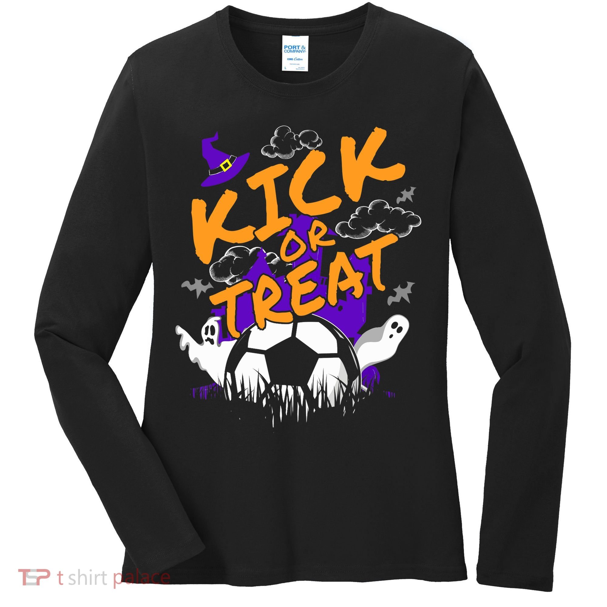 Halloween For Soccer Players With A Soccer Ball Women's Long Sleeve Shirt