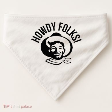 Howdy Folks State Fair Texas Cowboy USA-Made Doggie Bandana