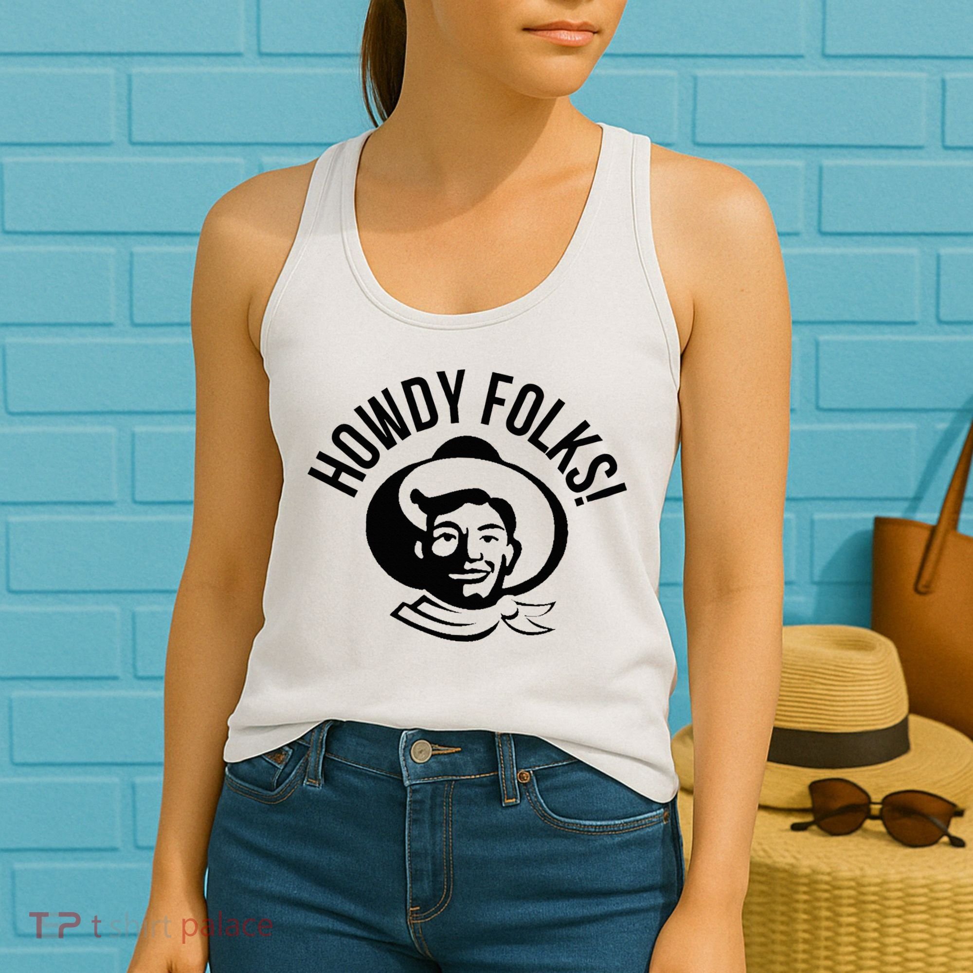 Howdy Folks State Fair Texas Cowboy Women's Tank Top