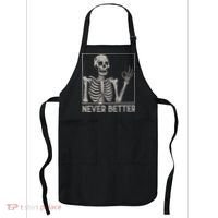 Halloween Funny Skull Never Better Skeleton Gift Apron thumb 0