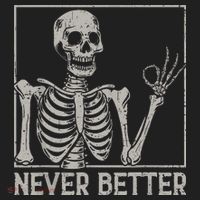 Halloween Funny Skull Never Better Skeleton Gift Golf Towel thumb 3