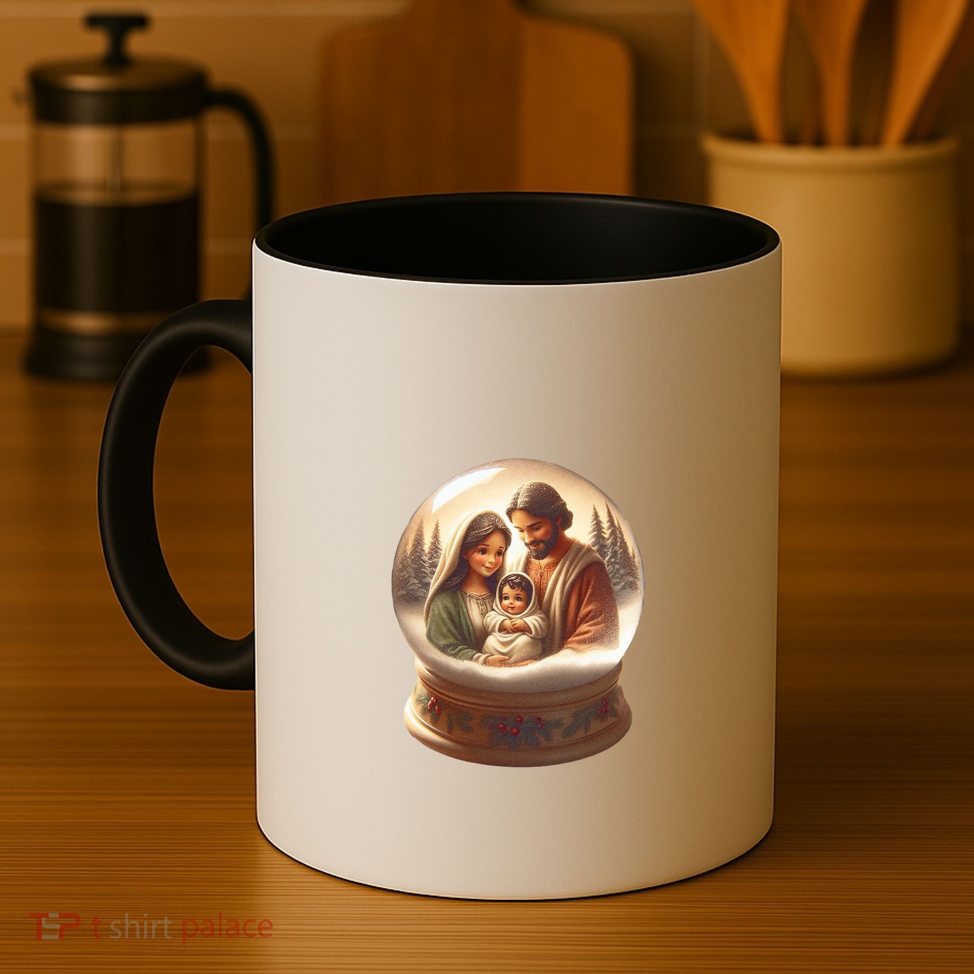Holy Family Snow Globe Coffee Mug