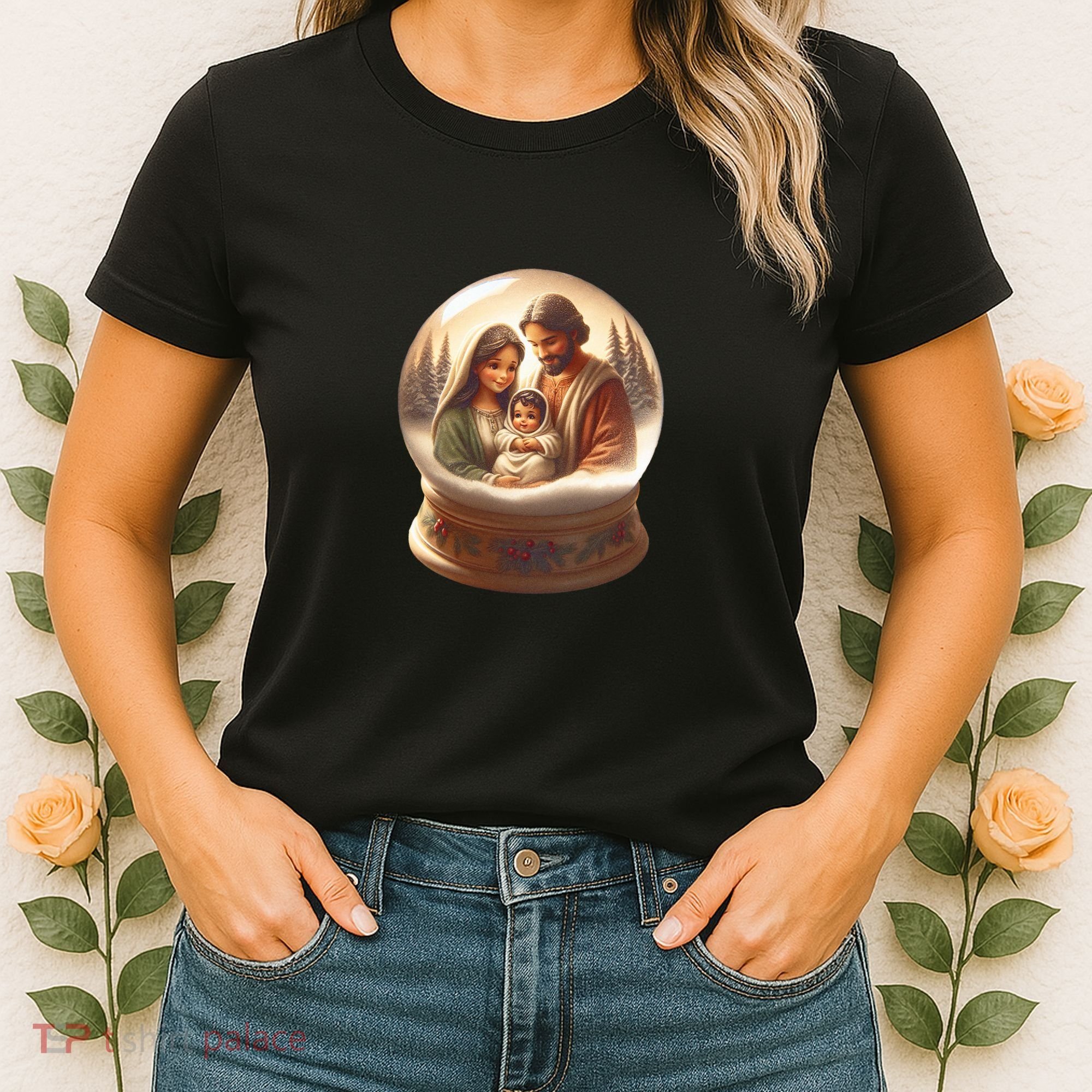 Holy Family Snow Globe Women's T-Shirt