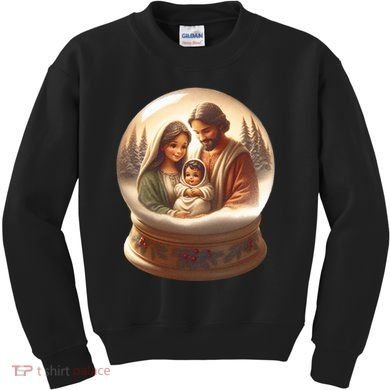 Holy Family Snow Globe Kids Sweatshirt