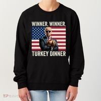 Humor Funny Trump Winner Winner Turkey Dinner Thanksgiving Cool Gift Women's Sweatshirt thumb 0