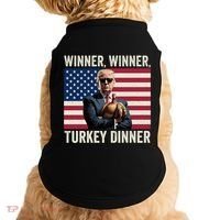 Humor Funny Trump Winner Winner Turkey Dinner Thanksgiving Cool Gift Doggie Tank thumb 0