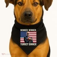 Humor Funny Trump Winner Winner Turkey Dinner Thanksgiving Cool Gift USA-Made Doggie Bandana thumb 1