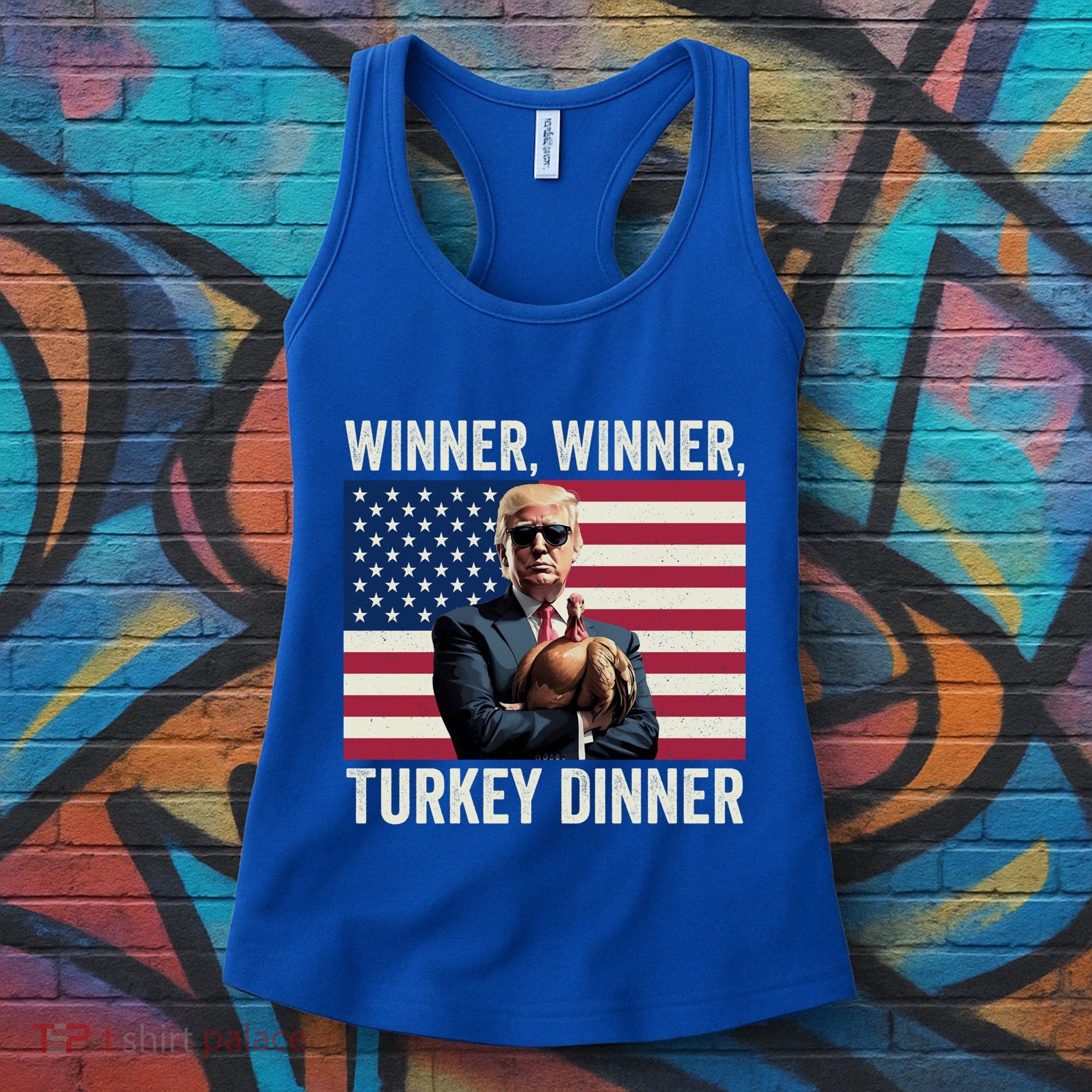 Humor Funny Trump Winner Winner Turkey Dinner Thanksgiving Cool Gift Women's Tank Top