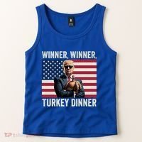 Humor Funny Trump Winner Winner Turkey Dinner Thanksgiving Cool Gift Tank Top thumb 2