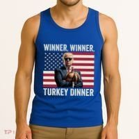 Humor Funny Trump Winner Winner Turkey Dinner Thanksgiving Cool Gift Tank Top thumb 3