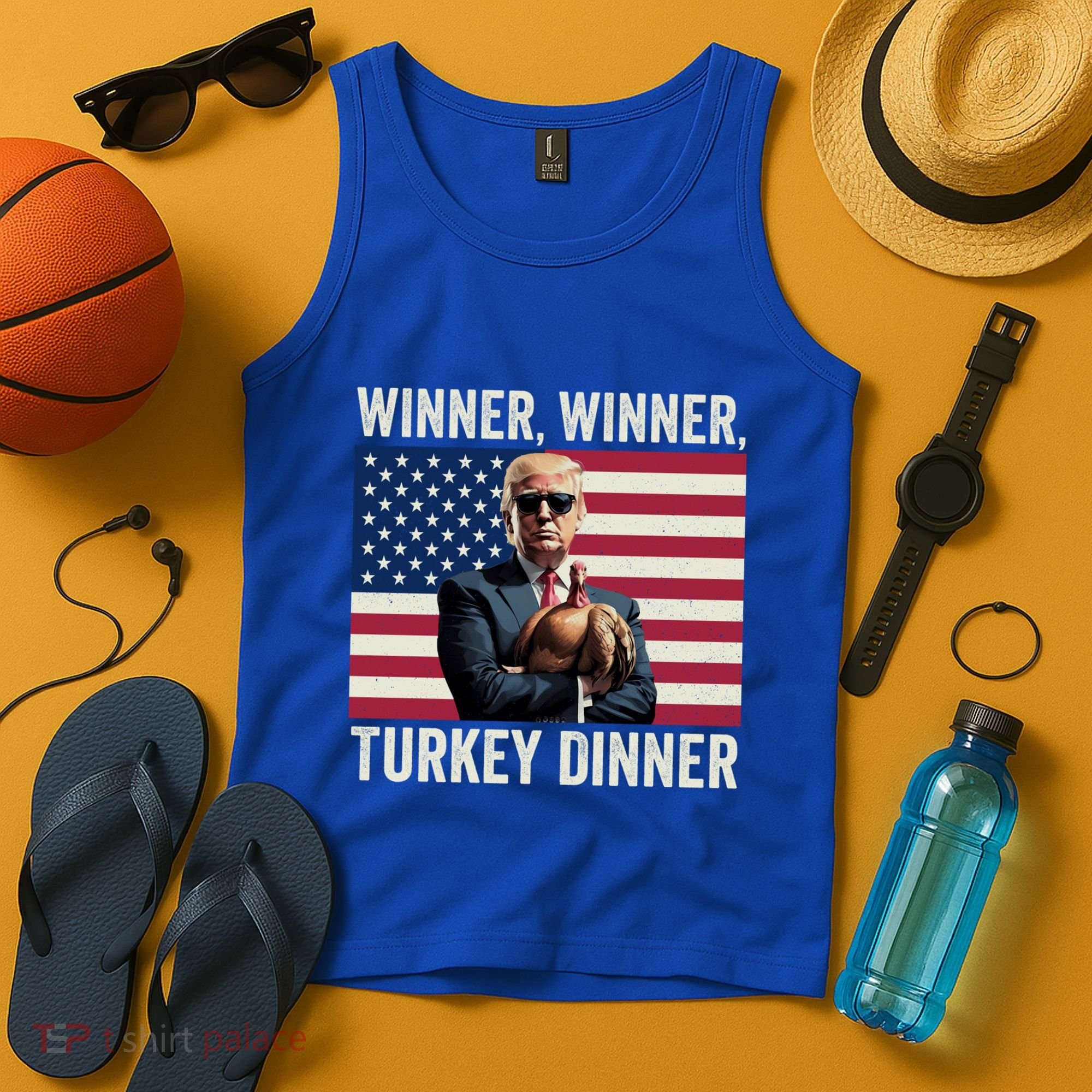 Humor Funny Trump Winner Winner Turkey Dinner Thanksgiving Cool Gift Tank Top