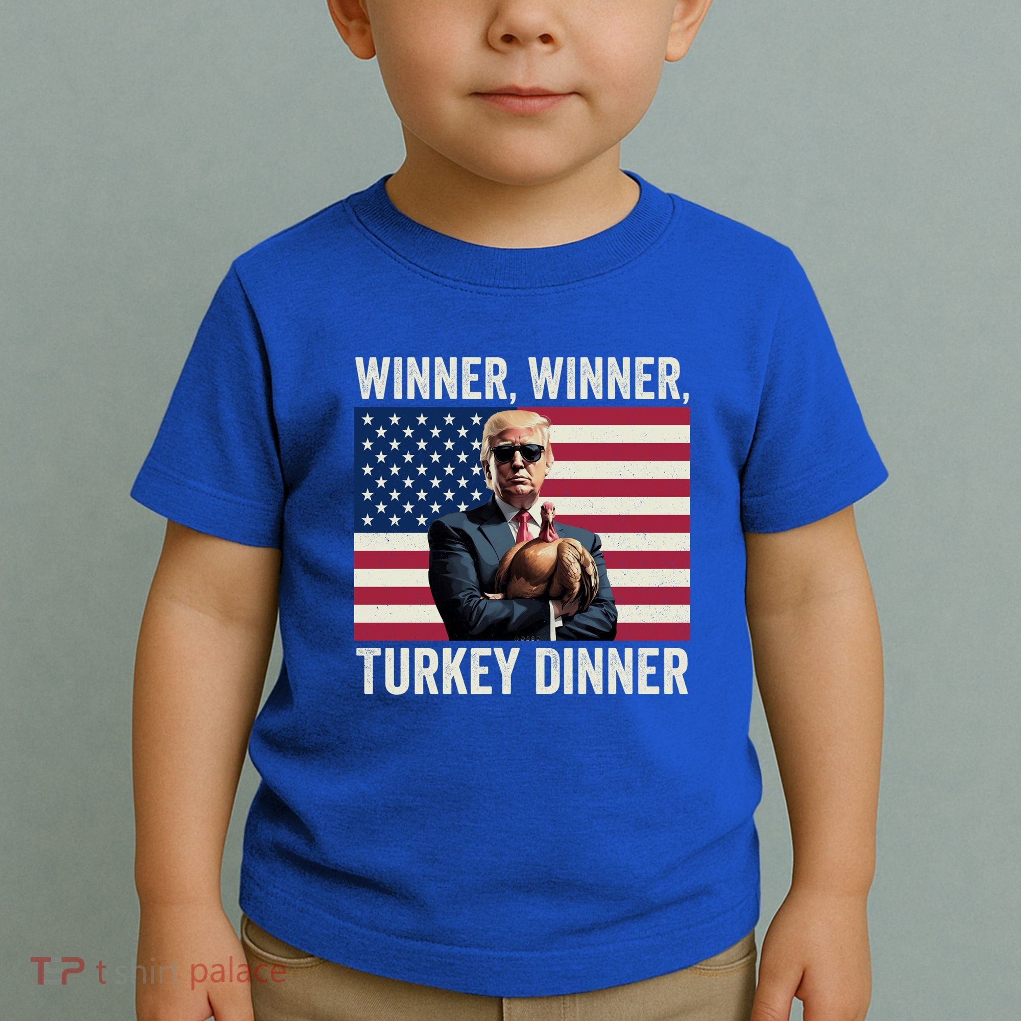 Humor Funny Trump Winner Winner Turkey Dinner Thanksgiving Cool Gift Toddler T-Shirt