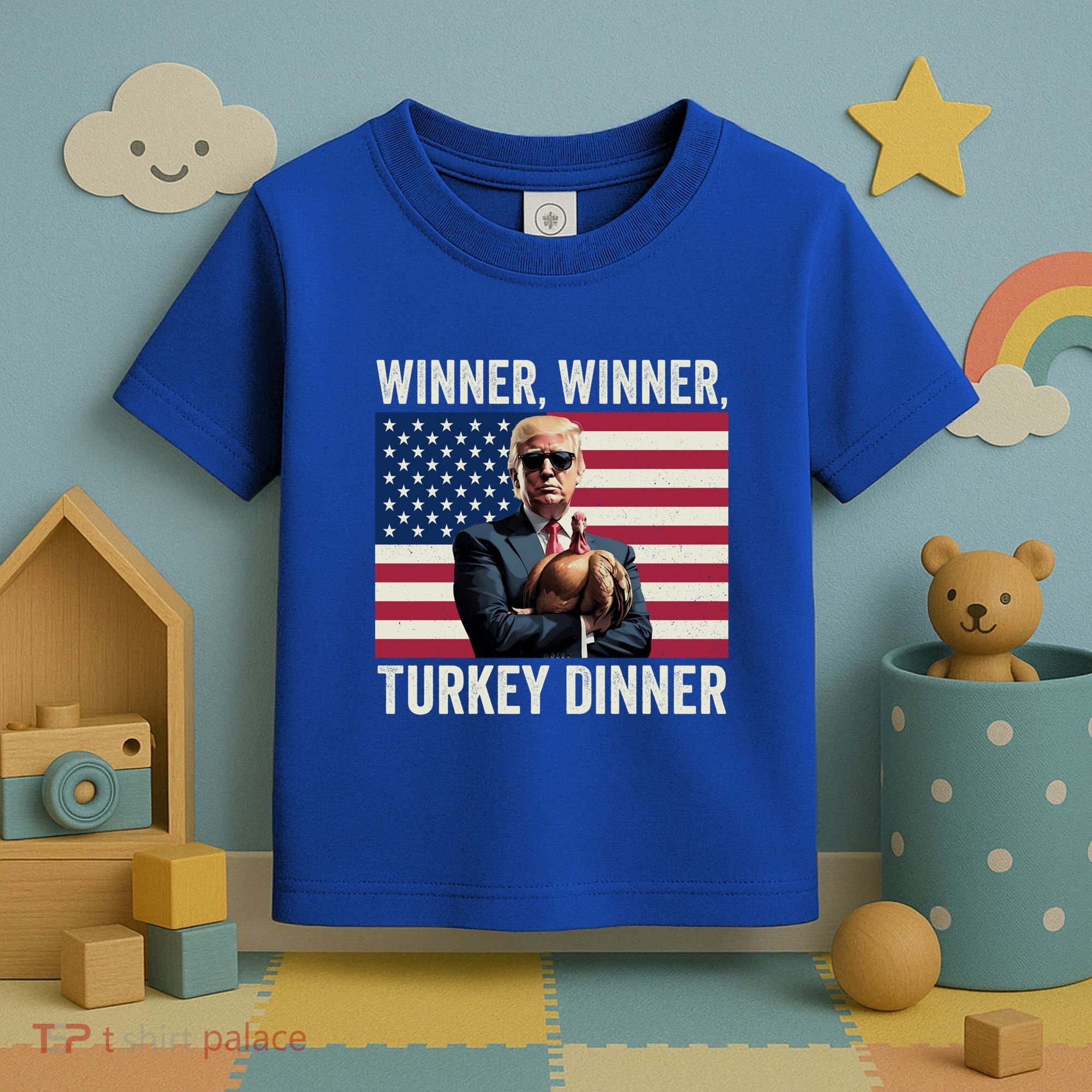 Humor Funny Trump Winner Winner Turkey Dinner Thanksgiving Cool Gift Toddler T-Shirt
