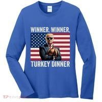 Humor Funny Trump Winner Winner Turkey Dinner Thanksgiving Cool Gift Women's Long Sleeve Shirt thumb 0