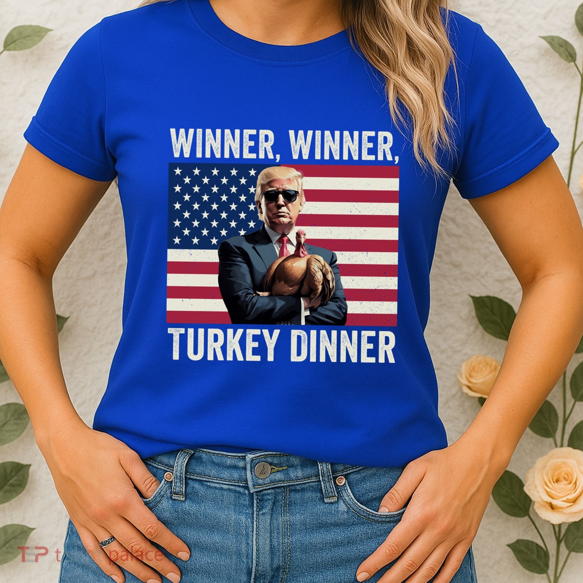 Humor Funny Trump Winner Winner Turkey Dinner Thanksgiving Cool Gift Women's T-Shirt
