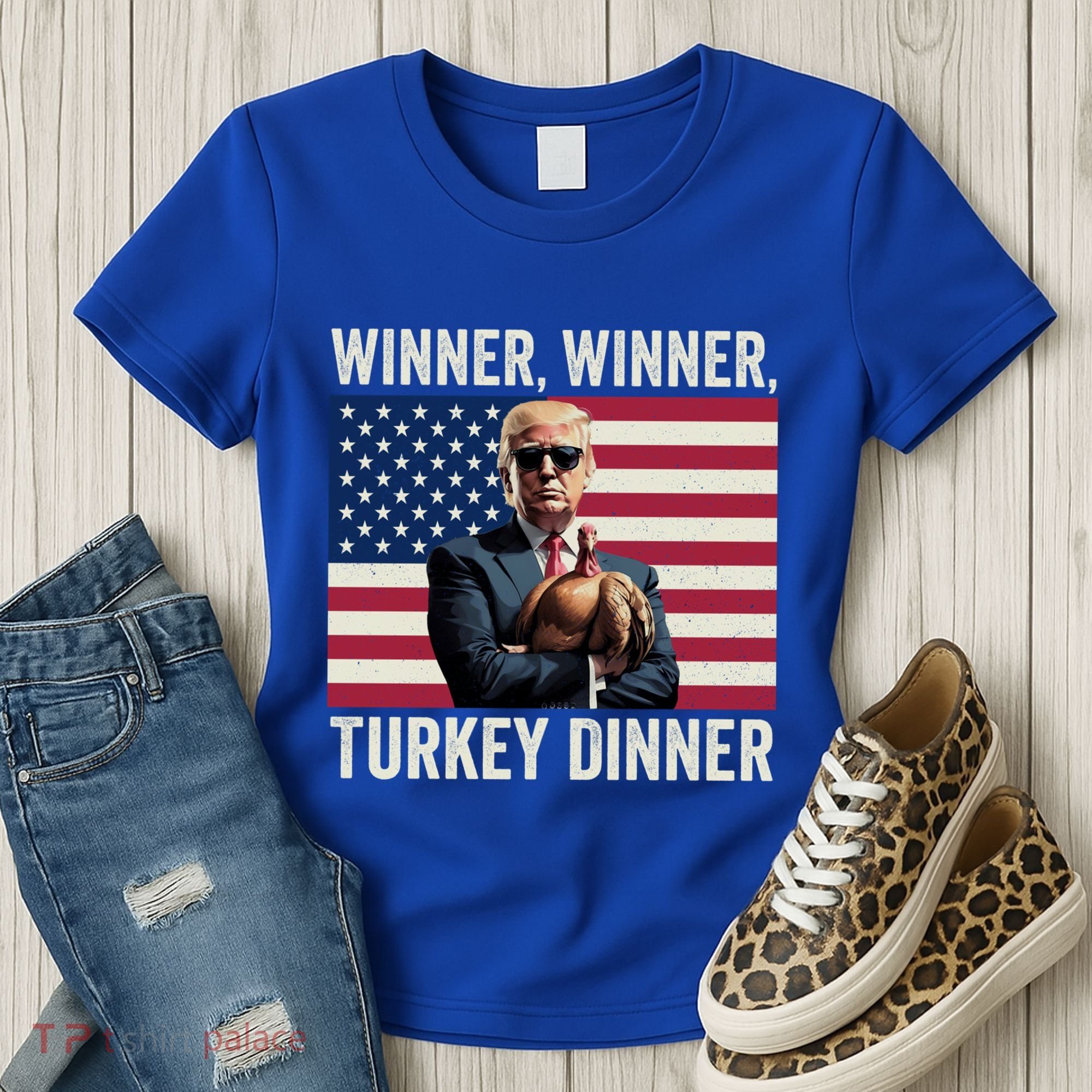 Humor Funny Trump Winner Winner Turkey Dinner Thanksgiving Cool Gift Women's T-Shirt