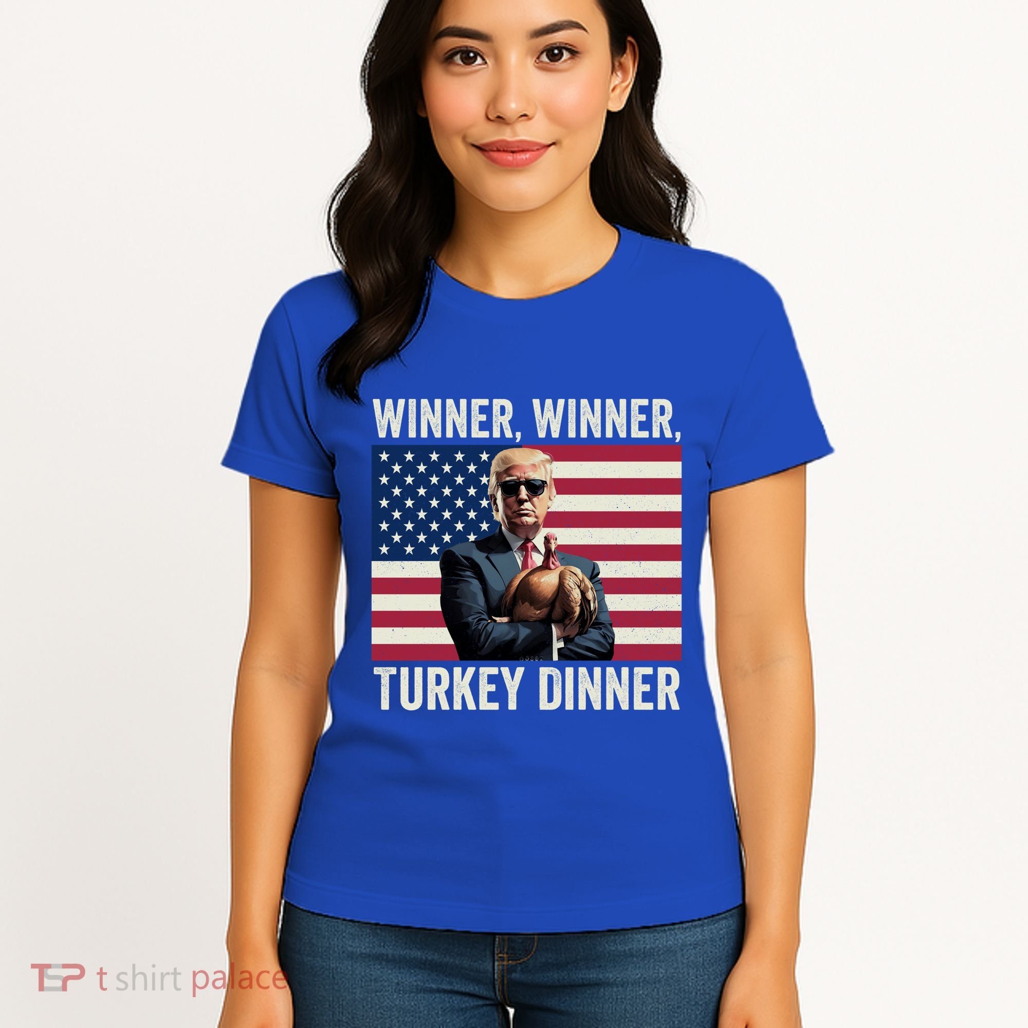 Humor Funny Trump Winner Winner Turkey Dinner Thanksgiving Cool Gift Women's T-Shirt
