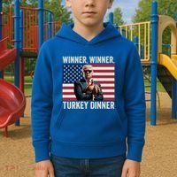 Humor Funny Trump Winner Winner Turkey Dinner Thanksgiving Cool Gift Kids Hoodie thumb 2