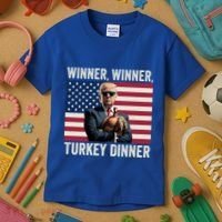 Humor Funny Trump Winner Winner Turkey Dinner Thanksgiving Cool Gift Kids T-Shirt thumb 3