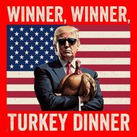 Humor Funny Trump Winner Winner Turkey Dinner Thanksgiving Cool Gift Santa Hat thumb 1