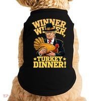 Humor Funny Trump Winner Winner Turkey Dinner Thanksgiving Doggie Tank thumb 0