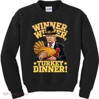 Humor Funny Trump Winner Winner Turkey Dinner Thanksgiving Kids Sweatshirt thumb 0