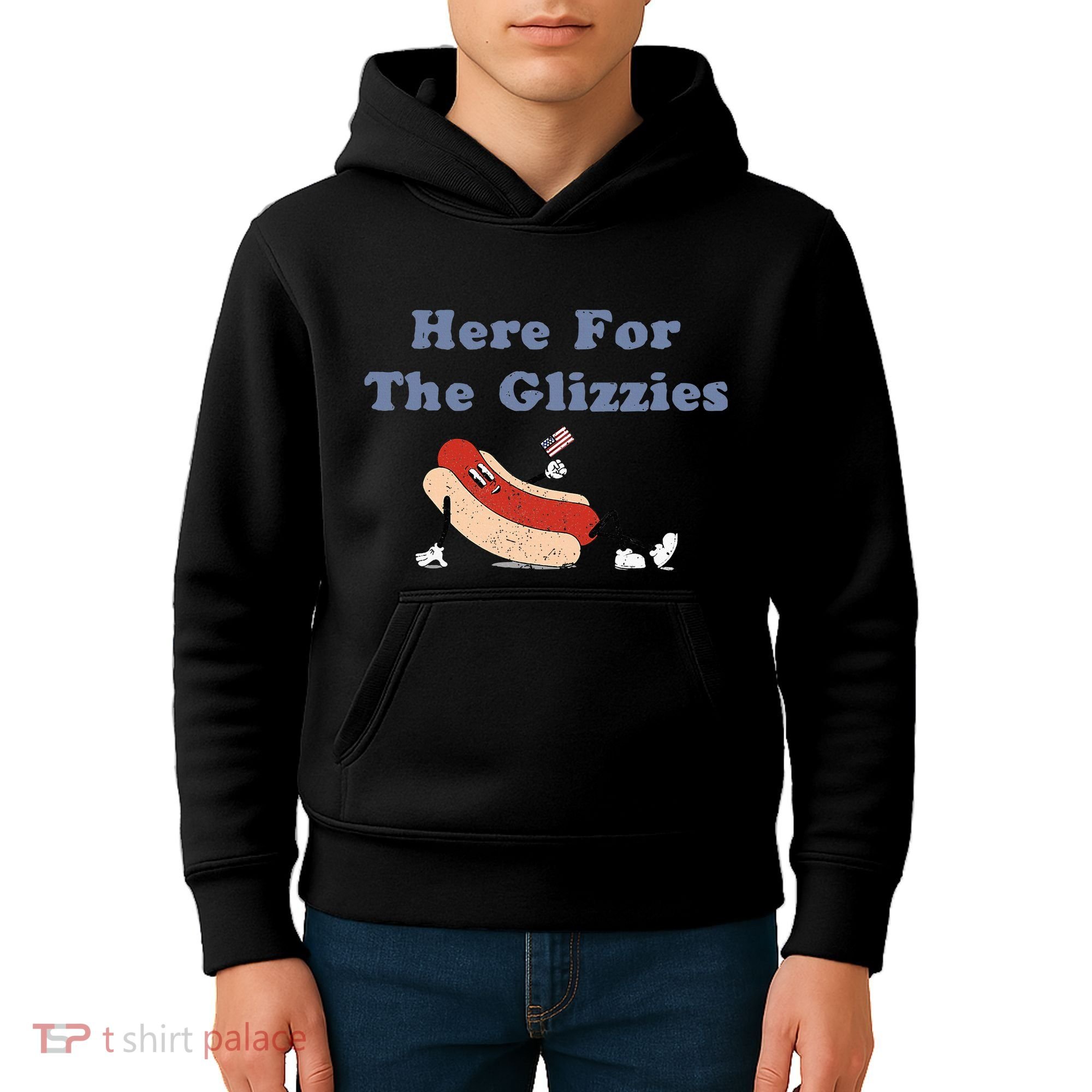Here For The Glizzies 4th Of July Kids Hoodie
