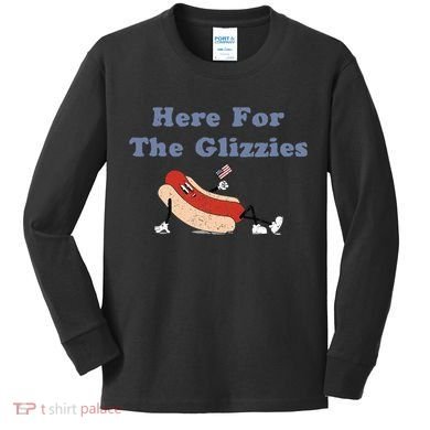 Here For The Glizzies 4th Of July Kids Long Sleeve Shirt