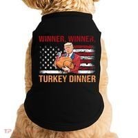Humor Funny Trump Winner Winner Turkey Dinner Thanksgiving Doggie Tank thumb 0