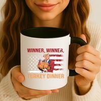 Humor Funny Trump Winner Winner Turkey Dinner Thanksgiving Coffee Mug thumb 3