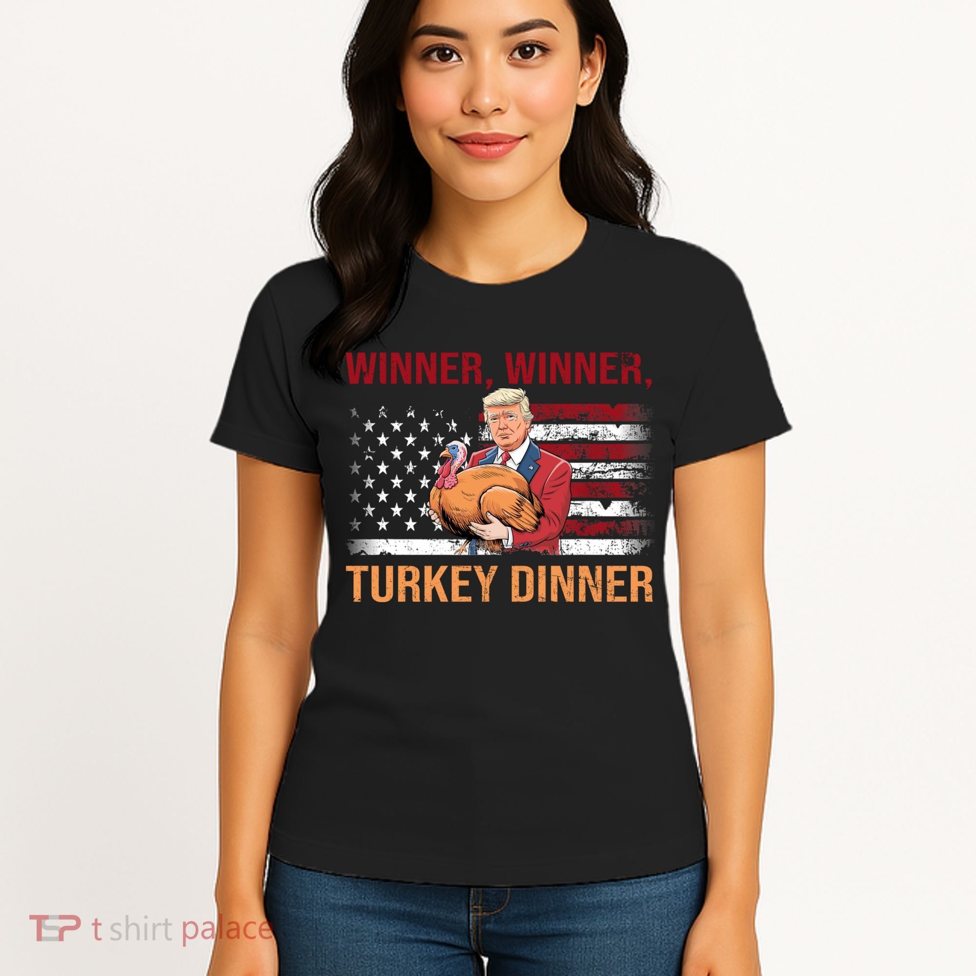Humor Funny Trump Winner Winner Turkey Dinner Thanksgiving Women's T-Shirt