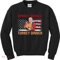 Humor Funny Trump Winner Winner Turkey Dinner Thanksgiving Kids Sweatshirt thumb 0