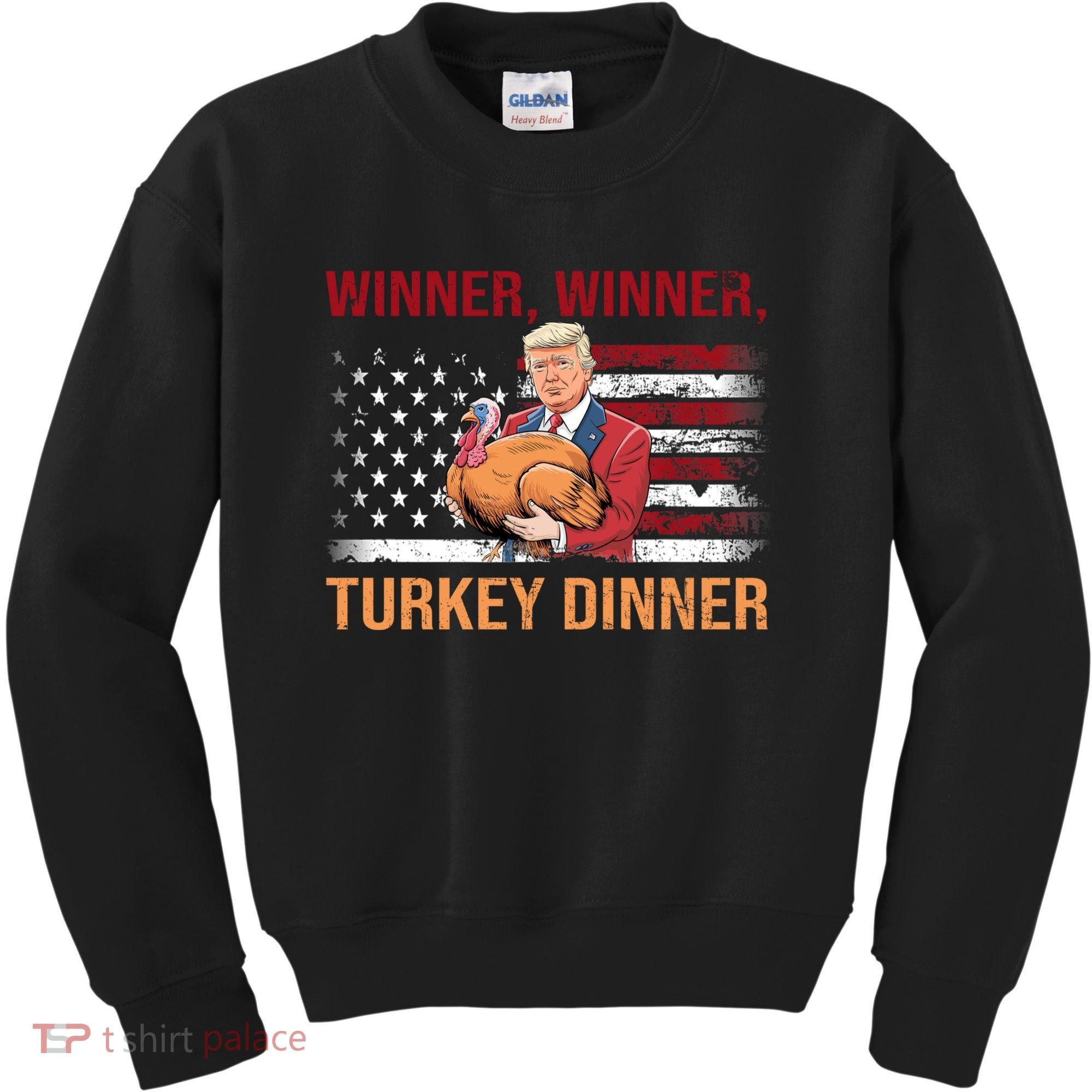 Humor Funny Trump Winner Winner Turkey Dinner Thanksgiving Kids Sweatshirt