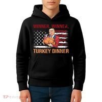 Humor Funny Trump Winner Winner Turkey Dinner Thanksgiving Kids Hoodie thumb 4