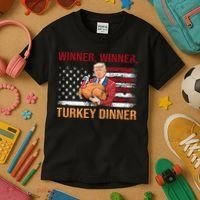 Humor Funny Trump Winner Winner Turkey Dinner Thanksgiving Kids T-Shirt thumb 3
