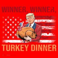 Humor Funny Trump Winner Winner Turkey Dinner Thanksgiving Santa Hat thumb 1