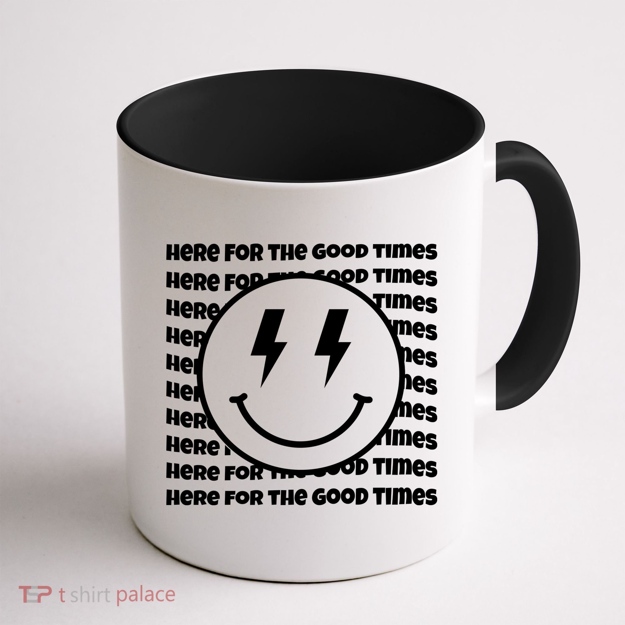 Here For The Good Times Retro Smile Coffee Mug