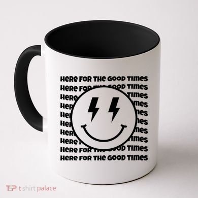 Here For The Good Times Retro Smile Coffee Mug