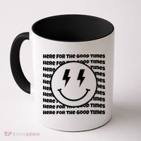 Here For The Good Times Retro Smile Coffee Mug thumb 0