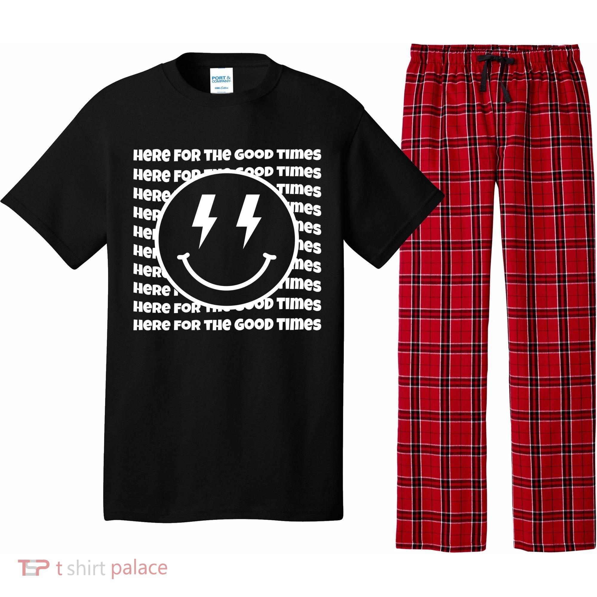 Here For The Good Times Retro Smile Pajama Set