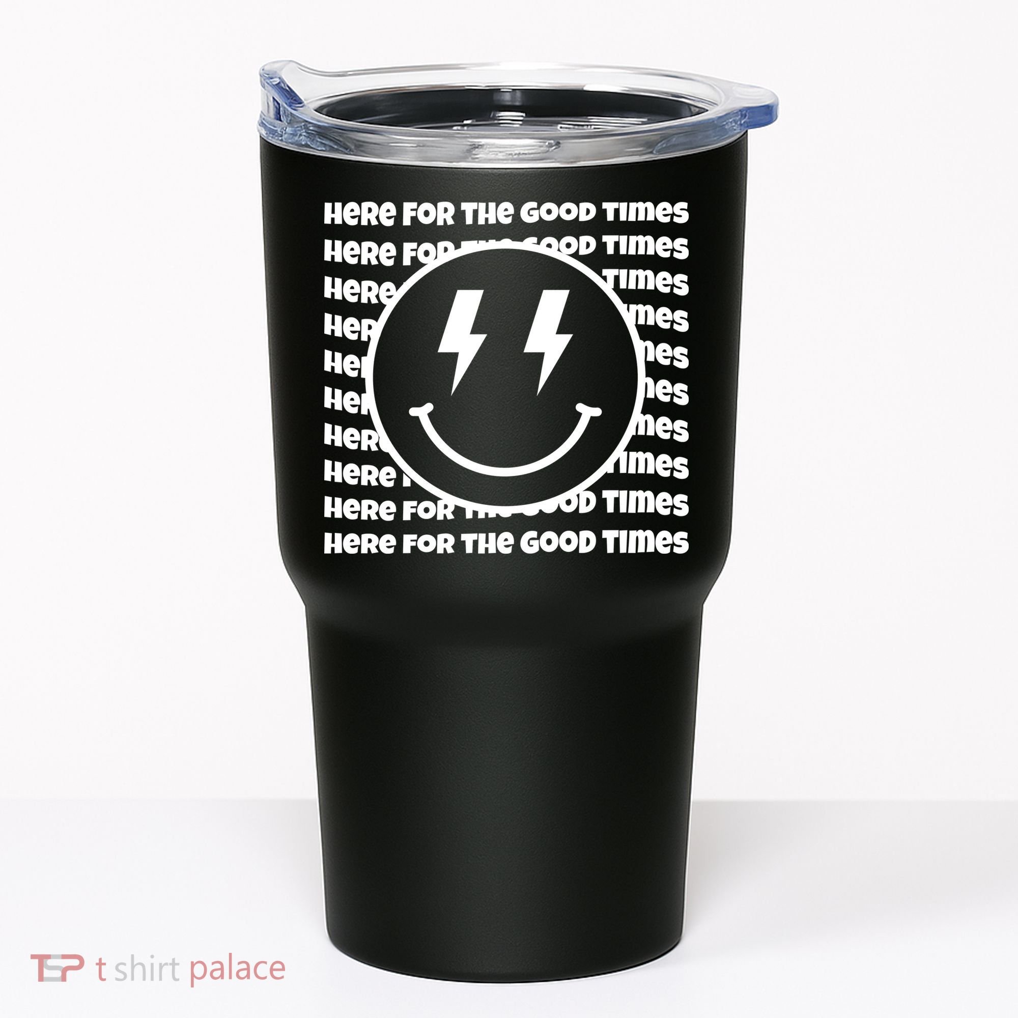 Here For The Good Times Retro Smile Tumbler