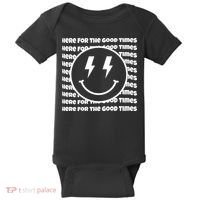 Here For The Good Times Retro Smile Baby Bodysuit thumb 0
