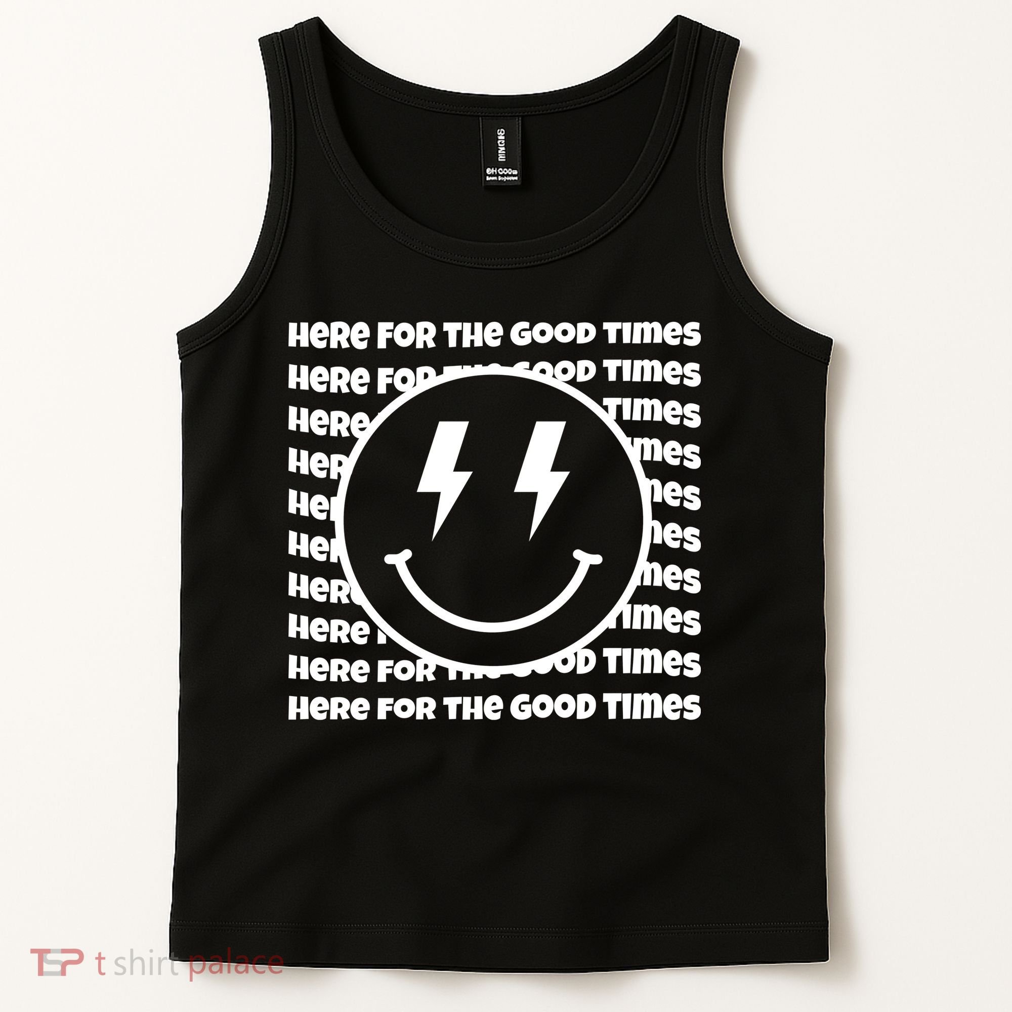 Here For The Good Times Retro Smile Tank Top