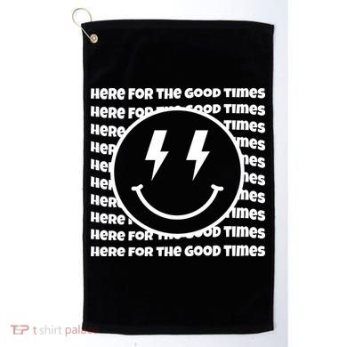 Here For The Good Times Retro Smile Golf Towel