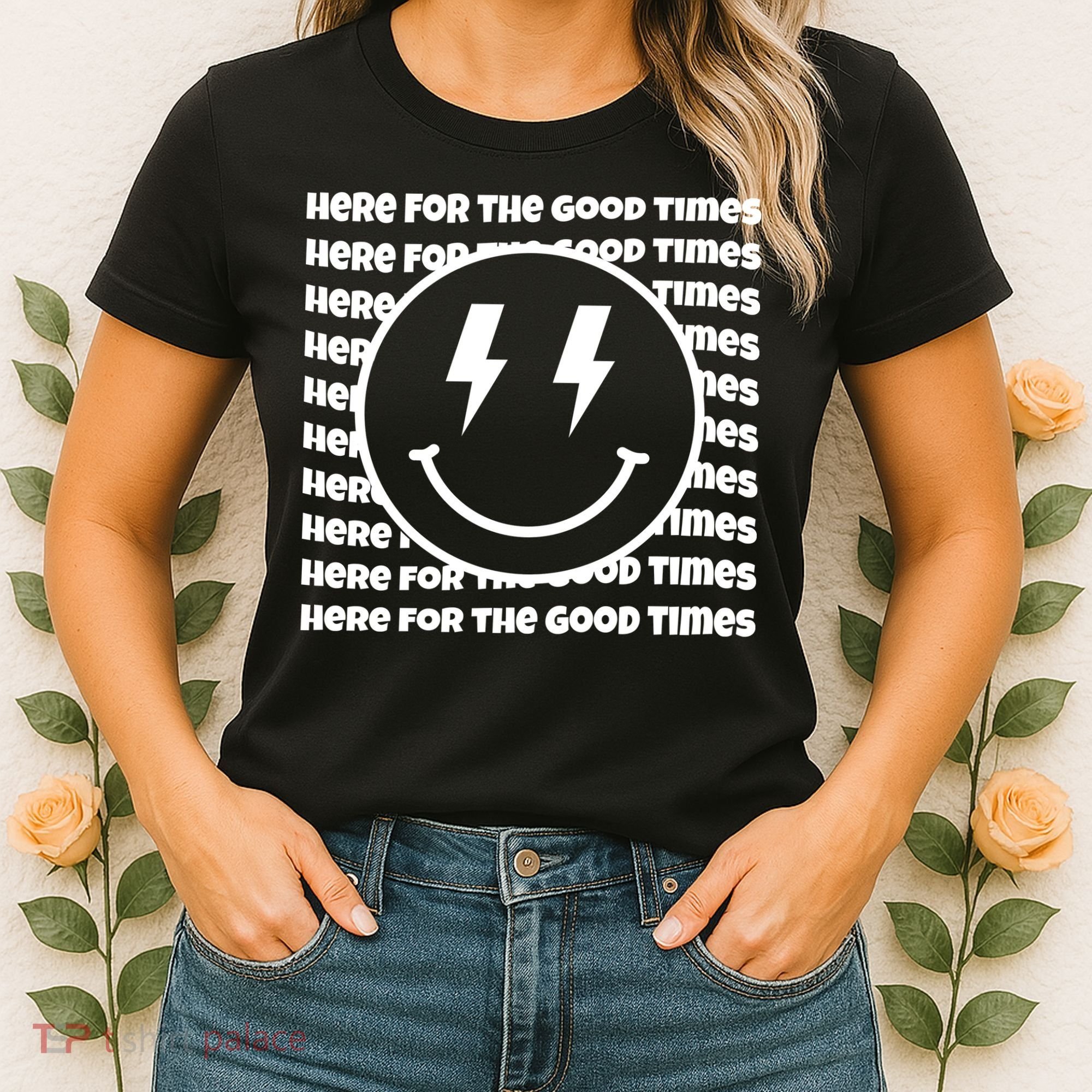 Here For The Good Times Retro Smile Women's T-Shirt