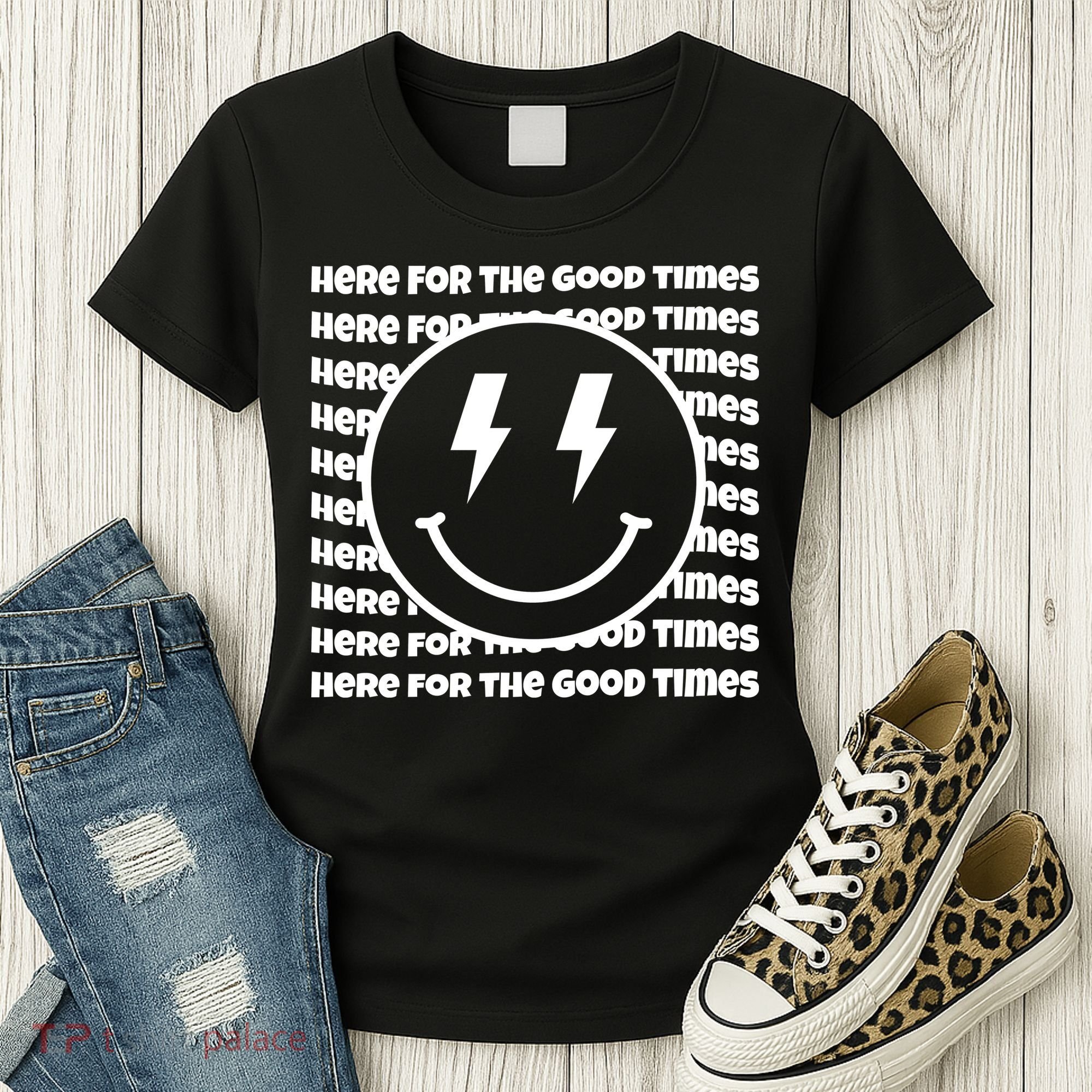 Here For The Good Times Retro Smile Women's T-Shirt