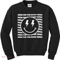 Here For The Good Times Retro Smile Kids Sweatshirt thumb 0