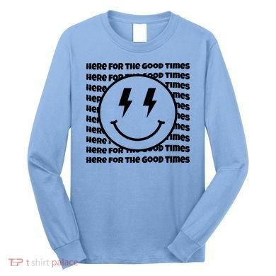 Here For The Good Times Retro Smile Long Sleeve Shirt