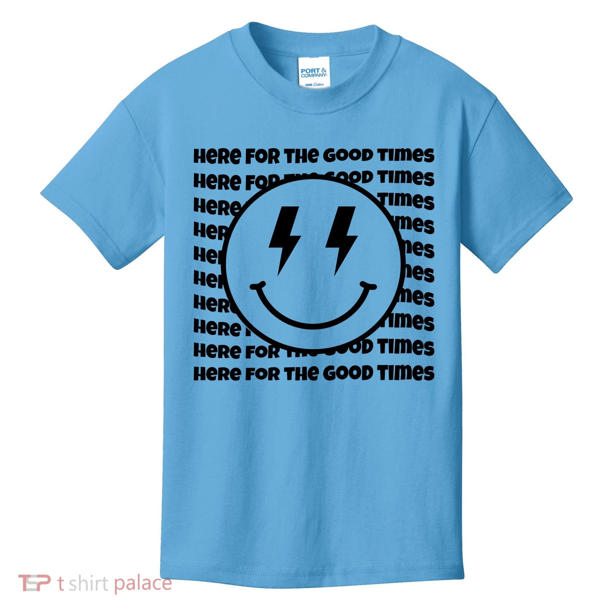 Here For The Good Times Retro Smile Kids T-Shirt