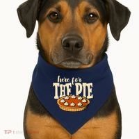 Here For The Pie Thanksgiving Holiday USA-Made Doggie Bandana thumb 1